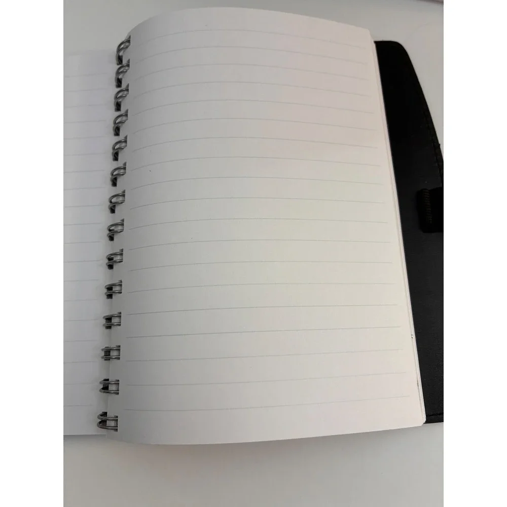 Audi Brushed Metal Spiral Notebook Black Leatherette Lined Journal Leeds 2300-08